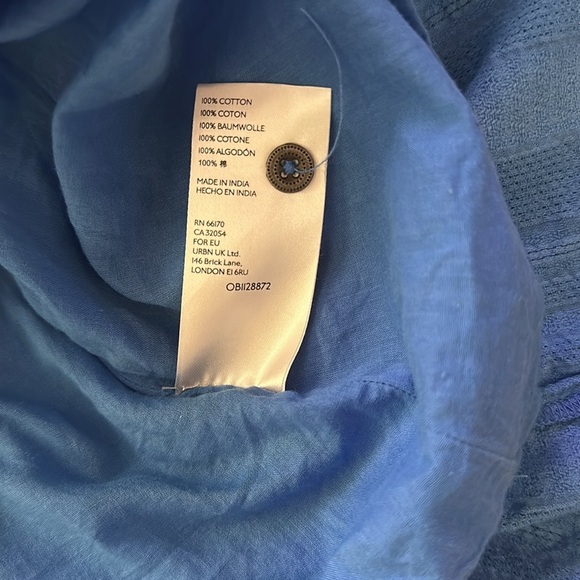 Anthropologie Blue Georgina Tiered Mini Dress Shirt Large - Picture 10 of 10